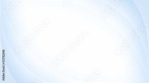 Curvy, wavy and soft light blue lines on white background. Copy space. Abstract background in 4k resolution.