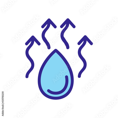 moisture evaporation icon vector. moisture evaporation sign. color isolated symbol illustration