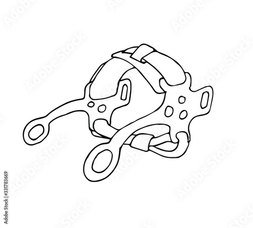 Vector hand drawn doodle sketch equestrian western cowboy hackamore horse beet isolated on white background