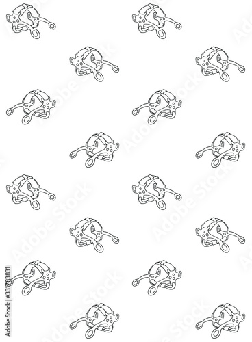 Vector seamless pattern of hand drawn doodle sketch equestrian western cowboy hackamore horse beet isolated on white background