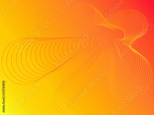 Abstract vector illustration for background, wallpaper, landing page, poster with neon waves and lines. Wave lines with blend effect banner, colorful liquid poster