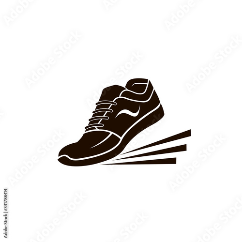 speeding running sport shoes icon isolated on white background