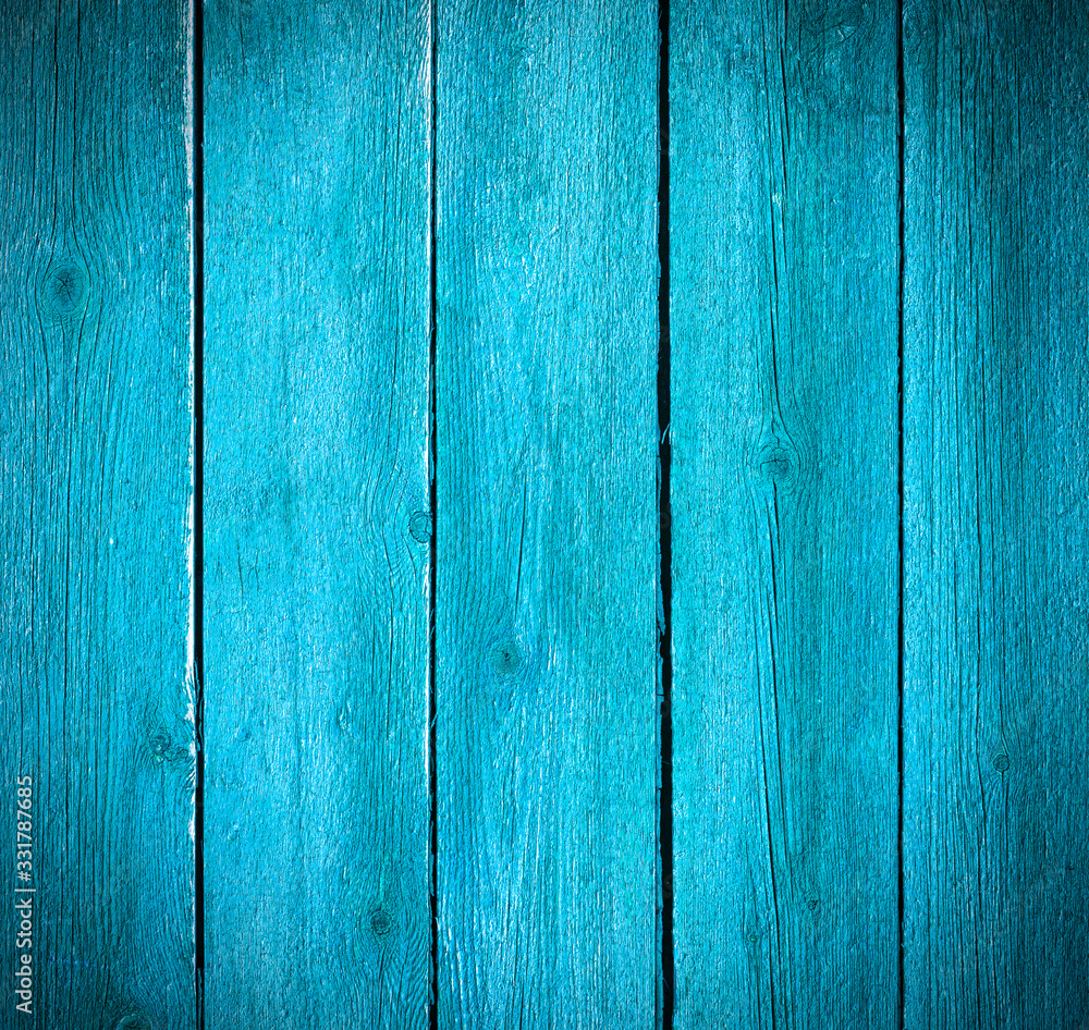 Naklejka premium Old painted wooden board background.