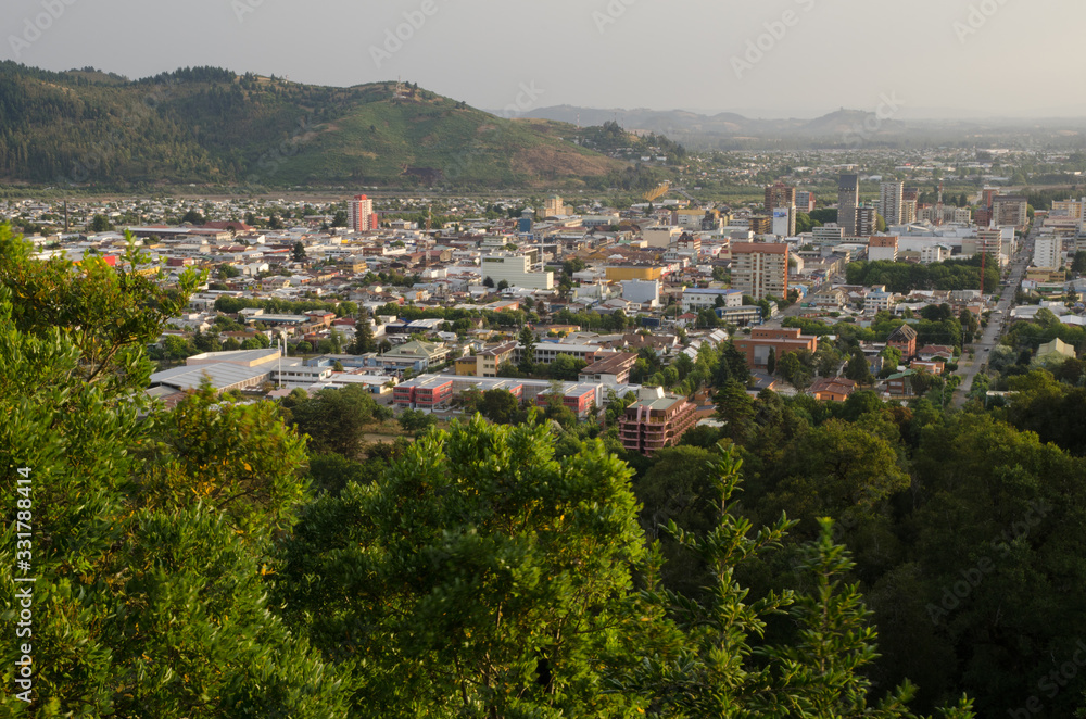 Temuco city view from the Cerro Nielol.