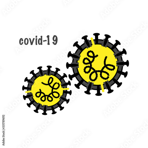 Corona virus outbreak and influenza in 2020. Covid-19 strain cases as a pandemic. Disease cells illustration concept on world or earth line background style.