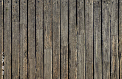Wooden texture. Old terrace board. Background of old natural wooden dark empty deck with messy and grungy crack beech, oak tree floor texture inside vintage, retro perfect blank.