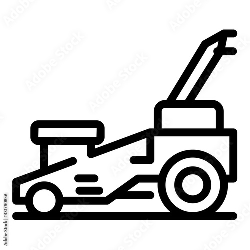 Gasoline lawn mower icon. Outline gasoline lawn mower vector icon for web design isolated on white background