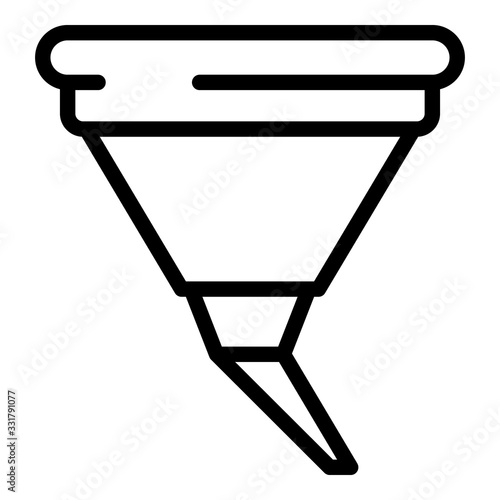 Gasoline funnel icon. Outline gasoline funnel vector icon for web design isolated on white background