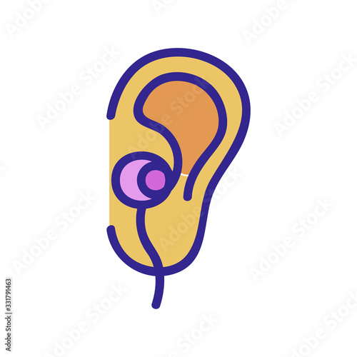 ear earphone icon vector. ear earphone sign. color isolated symbol illustration