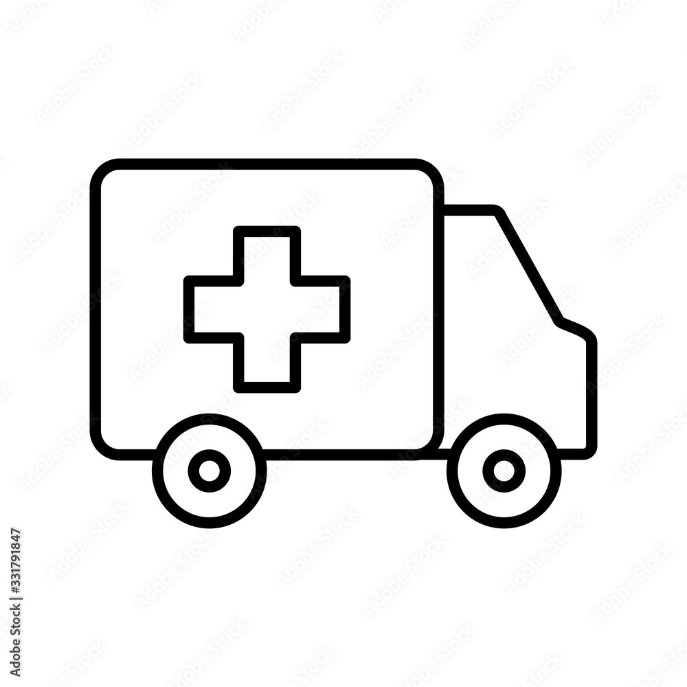 Isolated ambulance line style icon vector design Isolated ambulance line style icon vector design