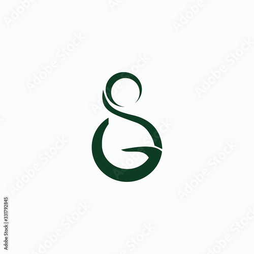 Initial letter sg or gs logo vector design template
