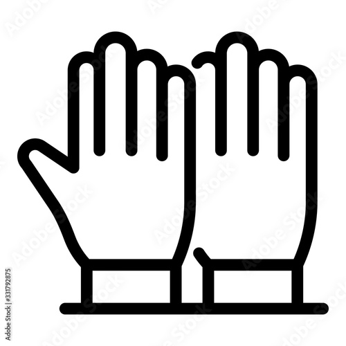 Tiler gloves icon. Outline tiler gloves vector icon for web design isolated on white background