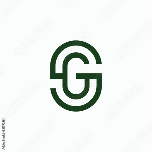 Initial letter sg or gs logo vector design template