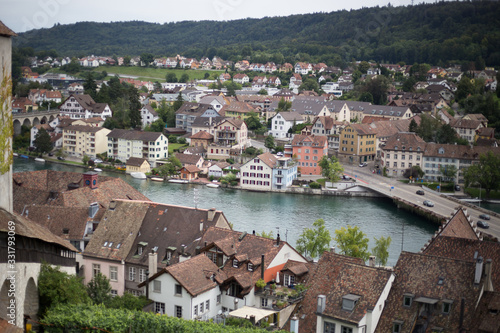 Panoramic view of the old European city of Schaffhausen