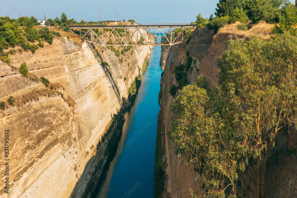 Landscape of the Corinth Canal in Greece