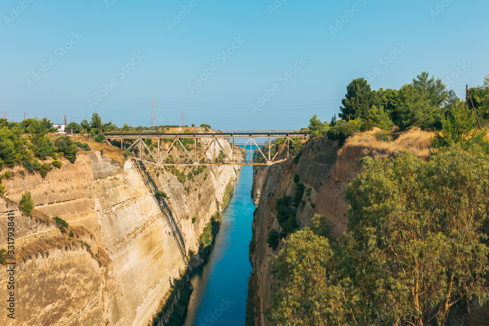 Landscape of the Corinth Canal in Greece