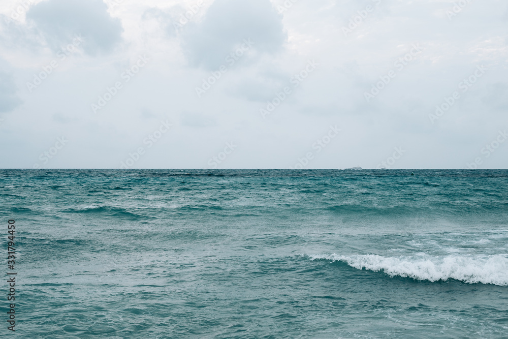 Beautiful surging mediterranean sea with waves Beautiful surging mediterranean sea with waves