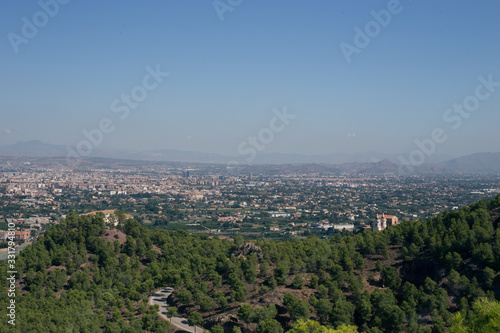 Aerial view of the landscape of the city of Murcia