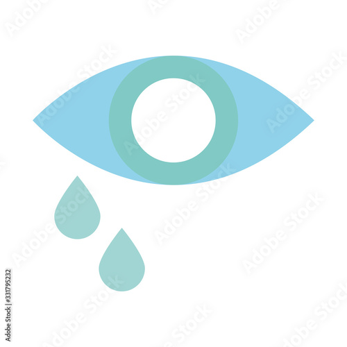 Isolated eye with drops flat style icon vector design