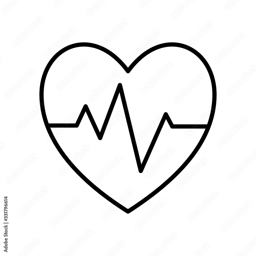 Isolated heart with pulse line style icon vector design Isolated heart with pulse line style icon vector design