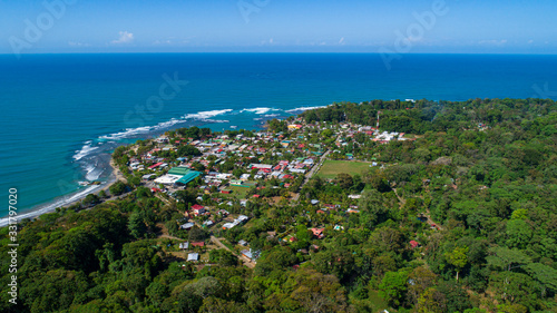 Aerial View to Puerto Viejo a Caribbean Town in Costa Rica at the Caribbean