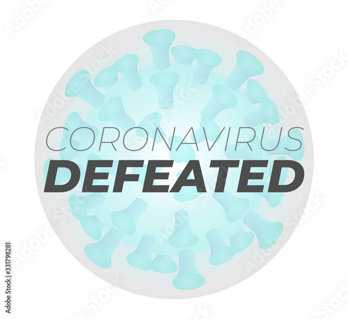 Coronavirus Defeated Illustration Sticker Badge