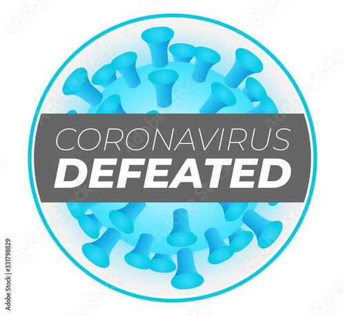 Coronavirus Defeated Illustration Sticker Badge
