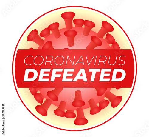 Coronavirus Defeated Illustration Sticker Badge