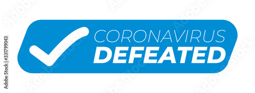 Coronavirus Defeated Illustration Sticker Badge