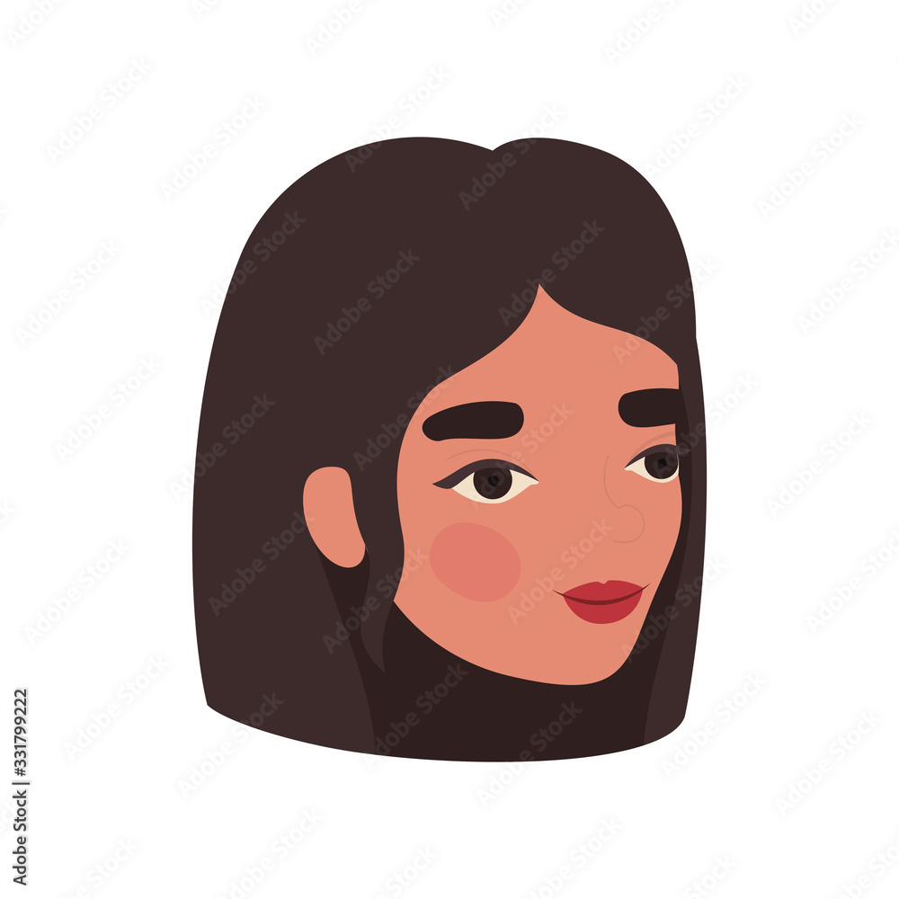 Isolated woman head vector design