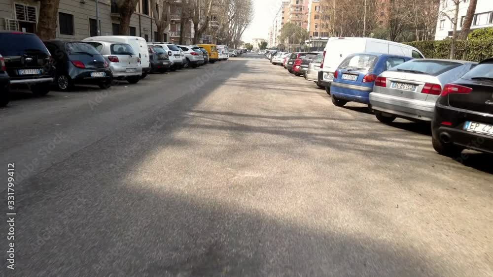 a video shot with poket osmo by a car in traffic in the city of Rome a video shot with poket osmo by a car in traffic in the city of Rome