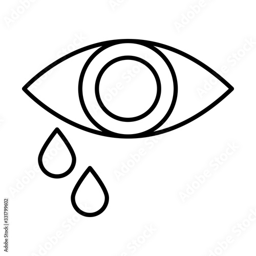 Isolated eye with drops line style icon vector design