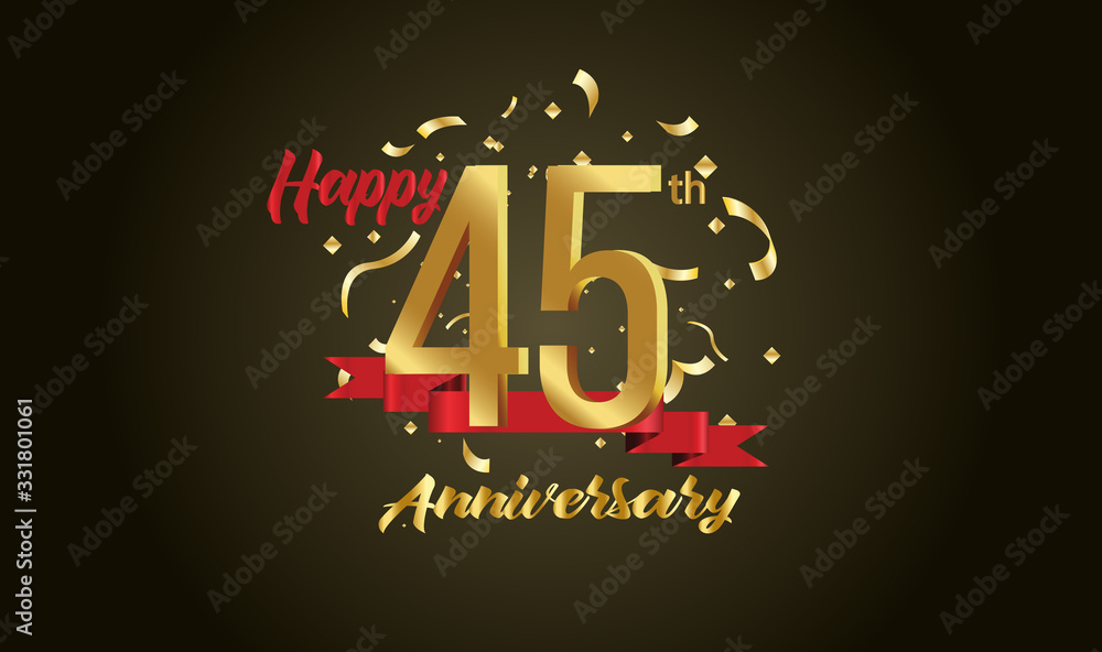 Anniversary celebration background. with the 45th number in gold and with the words golden anniversary celebration. Anniversary celebration background. with the 45th number in gold and with the words golden anniversary celebration.