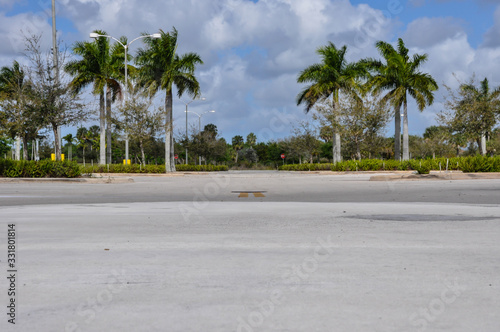 Coronavirus Park Closed Lanes Quarantine Parking Lot Yellow Stripes COVID19 photo