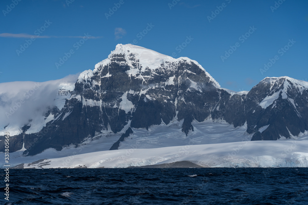 Mountain and sea landscape in Antarctica
