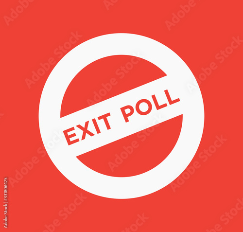 Exit poll icon stamp vector logo design template