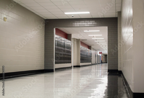 Fotografering Empty school hallway