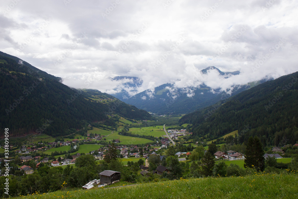 view of valley in Gailtal Alps on a cloudy day, Austria