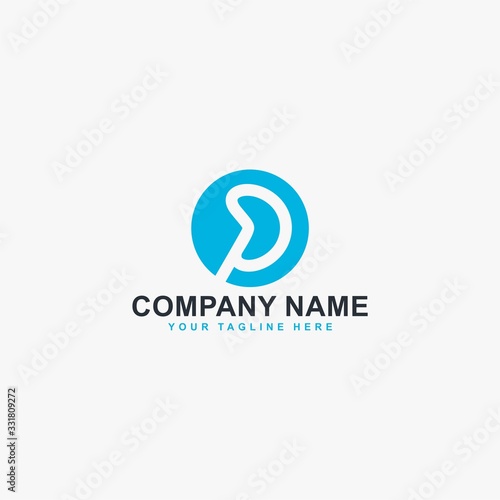 Kidney logo design vector. Letter P line abstract symbol. Monogram P in circle vector icon. Medical care sign.