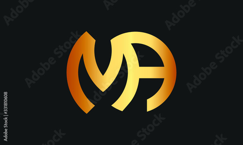 AM, MA Letter Logo Design with Creative Modern Trendy Typography and monogram logo.