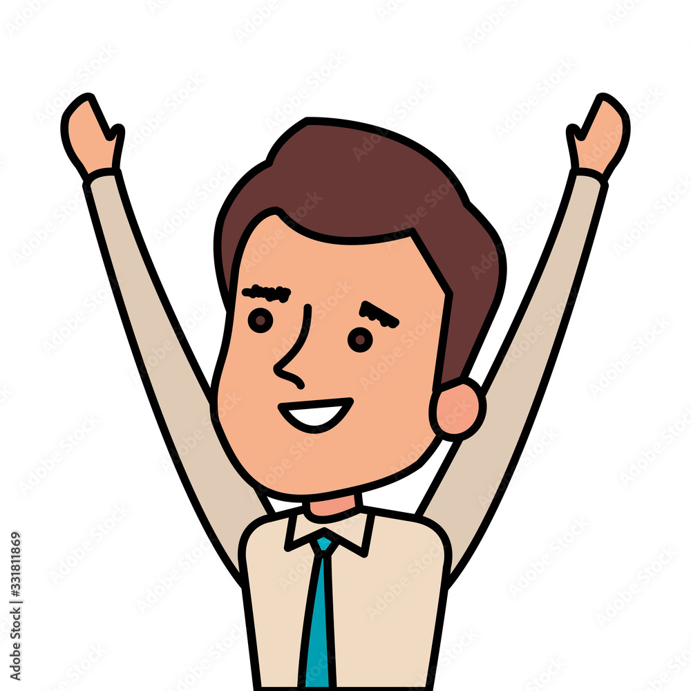 businessman elegant with hands up vector illustration design businessman elegant with hands up vector illustration design