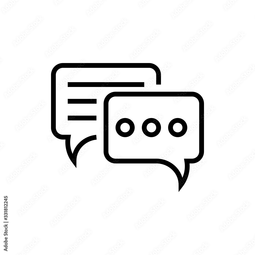 Chat Bubbles Vector Icon Line Illustration Chat Bubbles Vector Icon Line Illustration