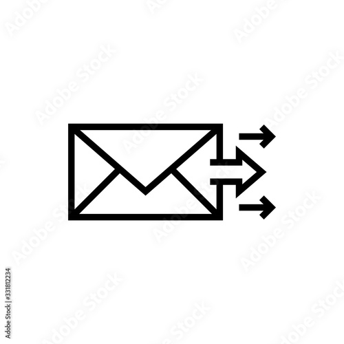 Sending Email Vector Icon Line Illustration