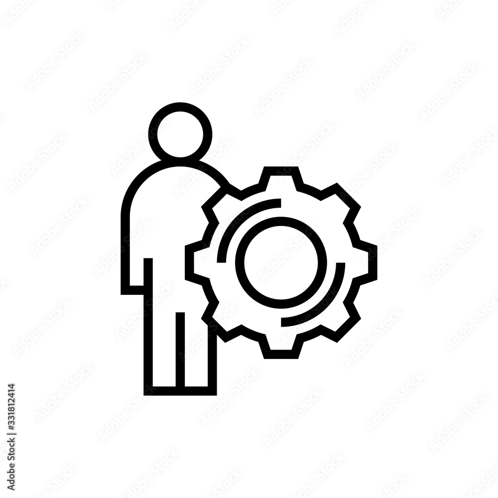 Management Vector Icon Line Illustration Management Vector Icon Line Illustration