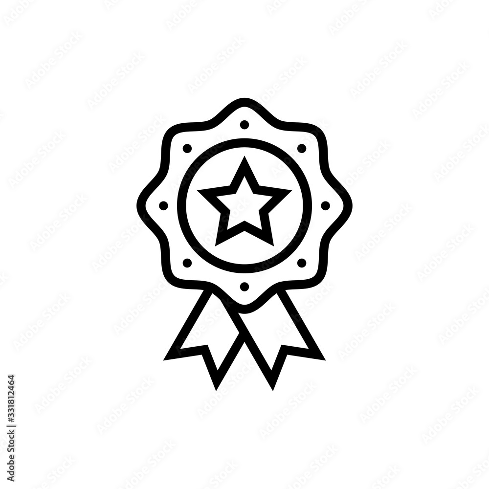 Award Badge Vector Icon Line Illustration Award Badge Vector Icon Line Illustration