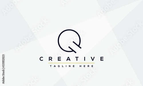Abstract monogram letter Q logo icon design. Minimalist Q QQ creative initial based vector template.