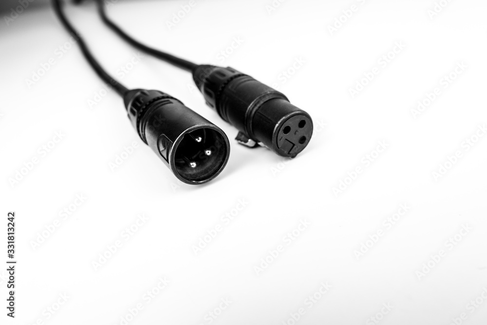 Male and female xlr jack. 3 pin connector. Male and female xlr jack. 3 pin connector.