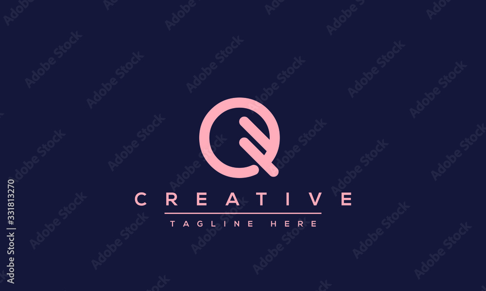 Abstract monogram letter Q logo icon design. Minimalist Q QQ creative initial based vector template.