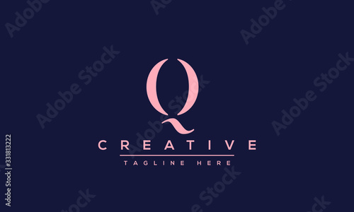 Abstract monogram letter Q logo icon design. Minimalist Q QQ creative initial based vector template.