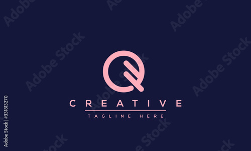 Abstract monogram letter Q logo icon design. Minimalist Q QQ creative initial based vector template.